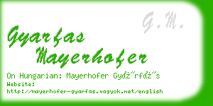 gyarfas mayerhofer business card
